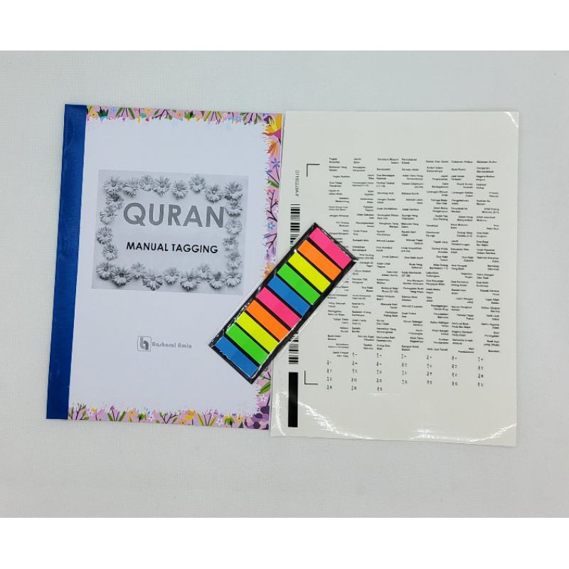 Set Tragging Al Quran 198 tag Hot Item Saiz A4