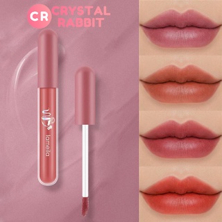 CRYSTAL RABBIT กำมะหยี่ Matte ลิปกลอสชนิดน้ำ กันน้ำ กันเหงื่อ การแสดงสี ไม่ติดถ้วย ลิปสติกแบบน้ำ แต่งหน้า ประทิ่น