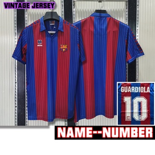 เสื้อกีฬาแขนสั้น ลายทีมชาติฟุตบอล Barcelona 1989-92 ชุดเหย้า สไตล์เรโทร ไซซ์ s-2xl