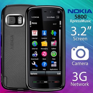 โทรศัพท์มือถือโนเกียปุ่มกด  NOKIA  5800 (สีดำ) จอ 3.2นิ้ว 3G/4G รุ่นใหม่ 2020