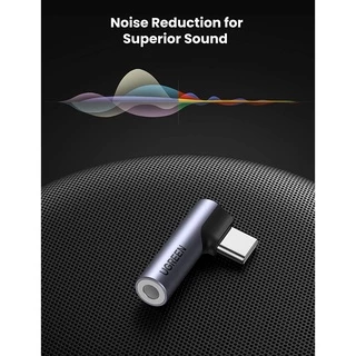 UGREEN รุ่น 80384 USB C to 3.5mm Adapter Headphone Jack Angled Type C Aux Female Car Stereo Audio Earphone Adaptor