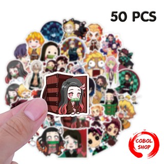 COBOL (50 ชิ้น) สติ๊กเกอร์ demonslayer Kimetsu no Yaiba 50แผ่น กันน้ำ สติ๊กเกอร์ ใช้ซ้ำได้ กระโปรงหลังรถ โทรศัพท์มือถือ