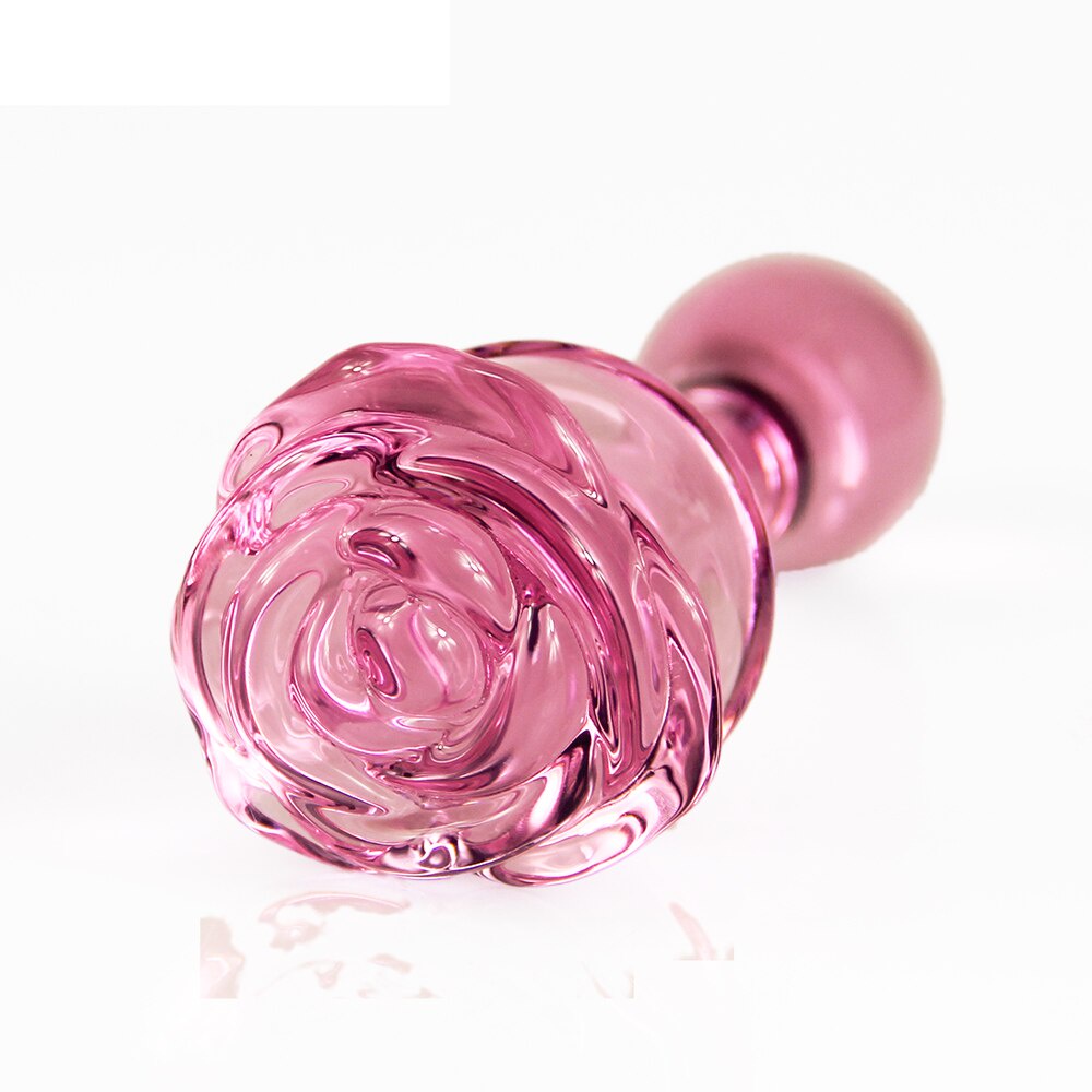 Juicy Glass Rose Glow In The Dark Butt Plug main image 1