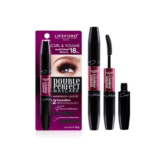 Lifeford Double Perfect Mascara : ไลฟ์ฟอร์ด ดับเบิ้ล เพอร์เฟ็ค มาสคาร่า ปัดขนตา x 1 ชิ้น beautybakery