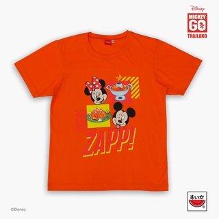 เสื้อแตงโม (SUIKA) - MICKEY GO THAILAND เสื้อยืดคอกลม พิมพ์ลาย MICKEY AND MINNIE ZAAP! (MK.O-006)