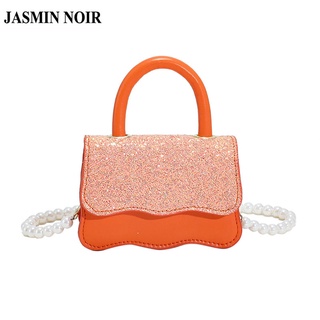 Jasmin NOIR กระเป๋าถือ กระเป๋าสะพายไหล่ ปักเลื่อม เพชร ไข่มุก สําหรับสตรี