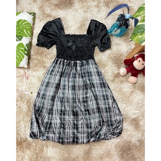 เดรสบอลลูน อกสม็อค sizes-m อก30-36 คาเฟ่ได้ งานเกาหลี