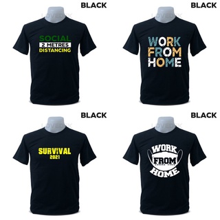 Tee เสื้อคนอ้วน เสื้อยืดสีดำ เสื้อยืดโควิด เสื้อยืดสกรีนลาย เสื้อยืดสีพื้น COVID 19 work from home