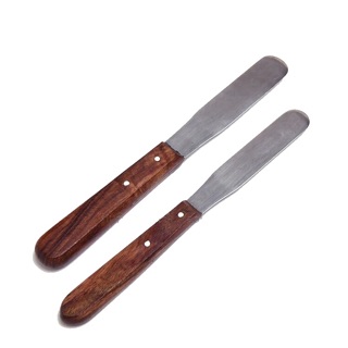 1Pc Plaster Mixing Spatula Dental Stainless Steel Instrument Wooden Handle