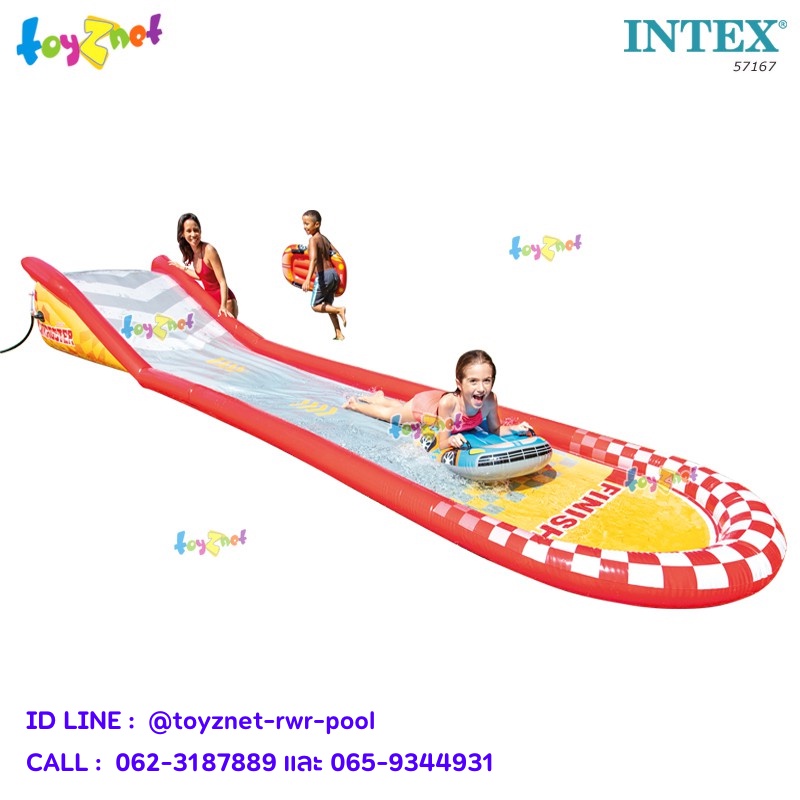 Intex สระน้ำสไลเดอร์ เรสซิ่ง ฟัน 5.61x1.19x0.76 ม. รุ่น 57167
