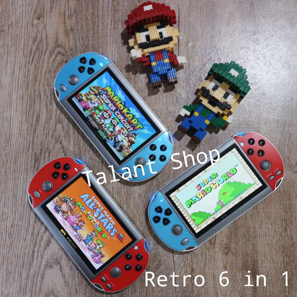 เกมส์พกพา RETRO 6 IN 1 รวมเกมสฮิต ยุค 80-90 ทั้ง 6 คอนโซล