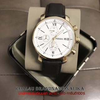 นาฬิกาข้อมือผู้หญิง Fossil Mens Brown Leather Strap White Dial Chronograph Watch รุ่น BQ1009 ของใหม่ ของแท้100%