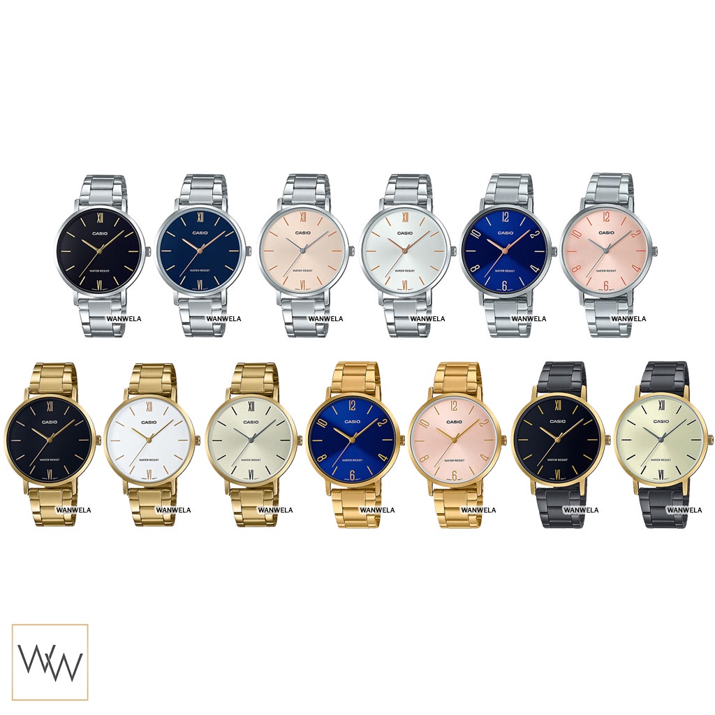 นาฬิกาผู้หญิง นาฬิกาคู่ [ใส่โค้ดลดเพิ่ม]ของแท้ นาฬิกาข้อมือ Casio ผู้หญิง รุ่น LTP-VT01 สายสแตนเลส