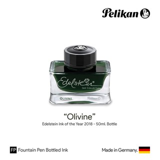 Pelikan Edelstein Ink "Olivine" 50ml Bottle - หมึกปากกาหมึกซึม อีเดลสไตน์ โอลิวีน สีเขียวมะกอก ขวดขนาด 50 มล.