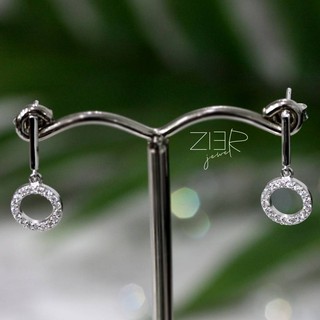 ต่างหูเงินแท้ 925 ประดับพลอยCZ Earring Silver 925 With Cubic Zirconia-(E26170160)