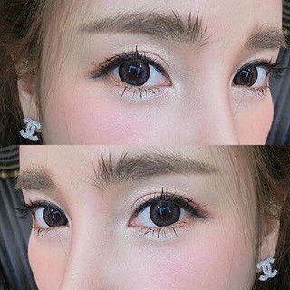 Tiara Gray (2) Pretty Doll บิ๊กอาย สีเทา เทา ขอบช็อคโก้ คอนแทคเลนส์ Bigeyes Contact Lens ค่าสายตา สายตาสั้น Dali Wink