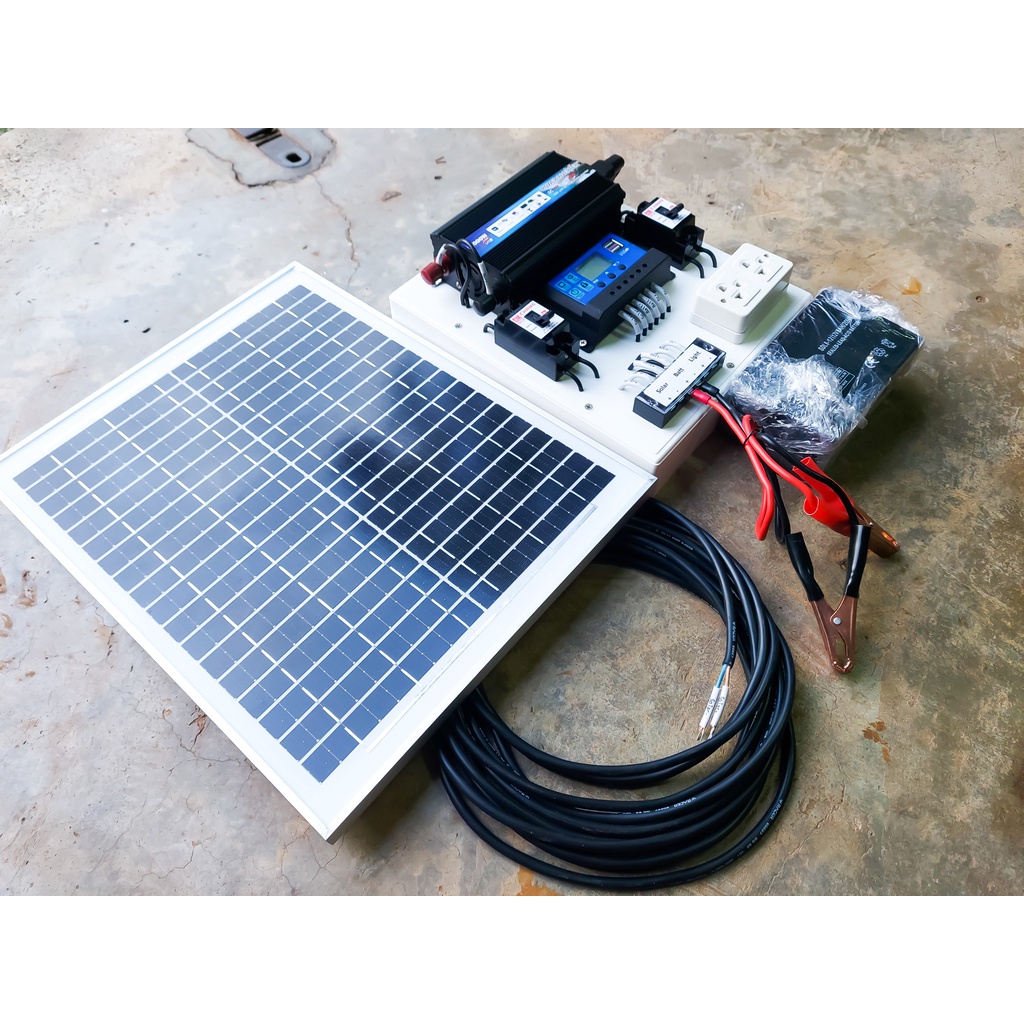 ชุดนอนนา 1000W ชุดคอนโทรลเลอร์ชาร์จเจอร์ โซล่าเซลล์ พลังงานจากแสงอาทิตย์12V/220V  พร้อมแผง20w แบตเตอรี่8A พร้อมใช้งาน ราคา ถูกที่สุด ดีลบีเคเค แกลเลอรีภาพที่ 3