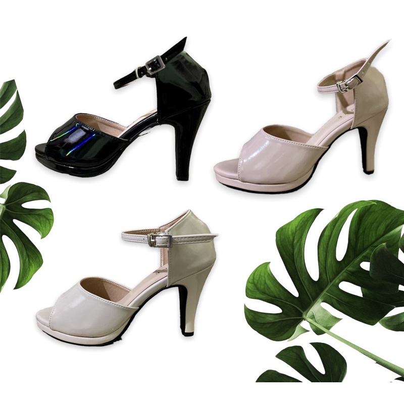 AY01:👠รัดข้อพร้อมส่ง👠 สีดำ ครีม กะปิ นาค งานรัดข้อ ส้นแข็งแรง ใส่ออกงานหรือทำงานได้หมด 35-40