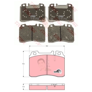 GDB962 ผ้าเบรค-หน้า(TRW) (เนื้อผ้า COTEC) BENZ E320, E500 2ประตู,300E (W124) /BENZ SL280,SL320,500SL, 600SL (W129)