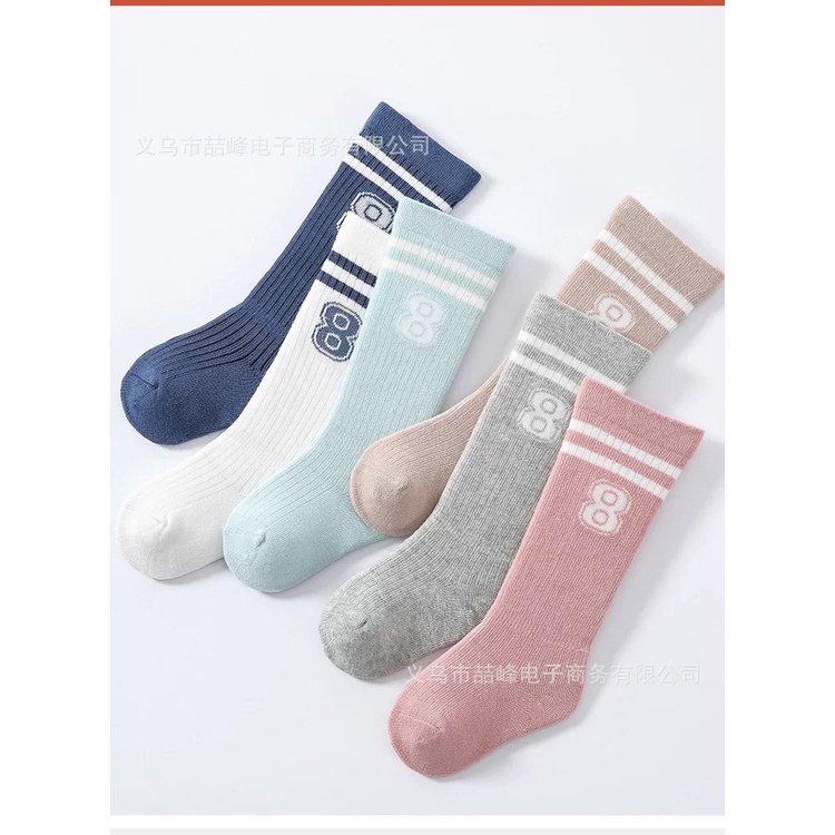ถุงเท้ายาวสีสันสดใส สไตล์สปอร์ต สำหรับเด็ก 0-5 ปี