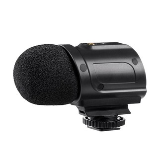 Saramonic Mini Stereo Condenser Microphone with Integrated Shockmount, Low- Cut &amp; Battery-Free