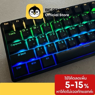 Keycap ไทยไฟลอด 104 ปุ่ม  สีดำ คีย์แคปไทยไฟลอด Keycap Thai ไฟลอด Mechanical Keyboard