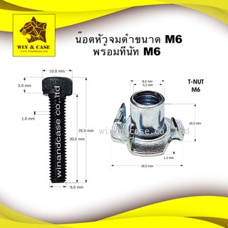 น๊อตหัวจมดำ ขนาด M6x30 mm. พร้อมทีนัท M6  น๊อตลำโพง น๊อตยึดลำโพง อุปกรณ์แร็ค หัวหกเหลี่ยม น๊อตยึดดอกลำโพง