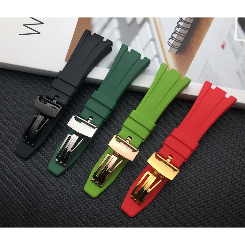 สายนาฬิกาข้อมือ ยางซิลิโคน 26 มม. พับได้ สําหรับ Audemars And Piguet watch band 15400 15500