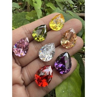 cubic zirconia 12x16mm pear shape  7 pieces