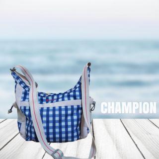 กระเป๋าเป้แบรนด์แท้มือสอง CHAMPION สีน้ำเงินเทา