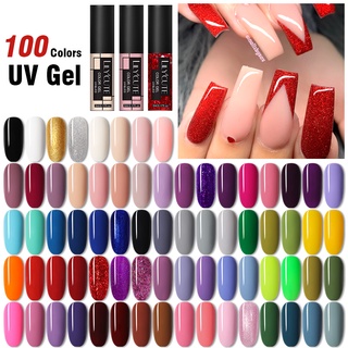 Lilycute ยาทาเล็บยูวีเจลสีชมพูสีแดง 100 สี 5 มล.