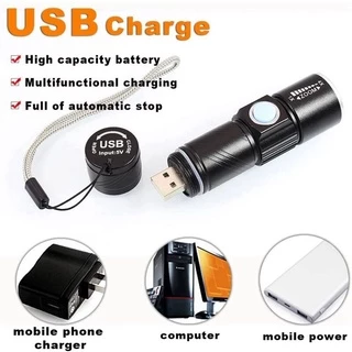 ไฟฉายแสงสีม่วง UV Flashlight Blacklight USB Rechargeable LED 395Nm