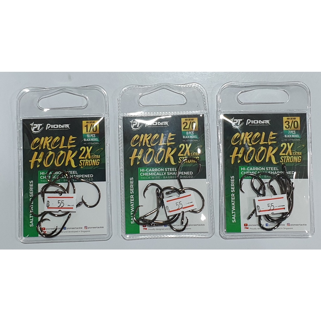 ตัวเบ็ดpackซอง pioneer circle hook ก้นห่วงแข็ง 2x #1/0-2/0-3/0 saltwater series