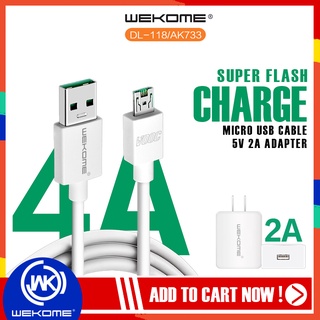 WEKOME สายชาร์จUSB Micro รองรับสายชาร์จ ไมโคร จ่ายกระแสไฟ 2V พร้อม Charger USB หัวชาร์จ อแดปเตอร์Adapter WEKOME ให้เลือก