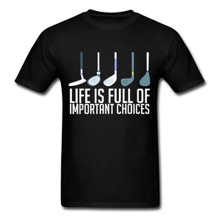 [S-5XL]เสื้อยืด ผ้าฝ้าย 100% พิมพ์ลายนักกอล์ฟ Life Is Full Of Important Choices สําหรับผู้ชาย