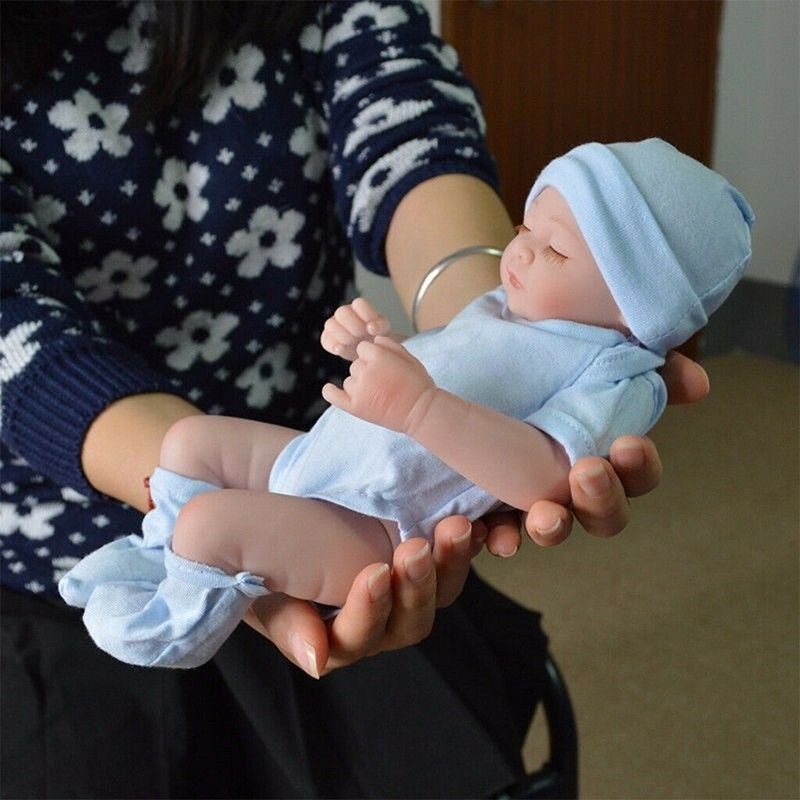 ตุ๊กตาเด็กทารกแรกเกิด เสมือนจริง แบบซิลิโคนไวนิล แฮนด์เมด ขนาด 10 นิ้ว