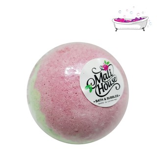 Mali House  Bath Bomb บาธบอม สบู่ทำฟองในอ่าง กลิ่นสเตอเบอรี่ แชมเปนญ ,สีแดง 150g