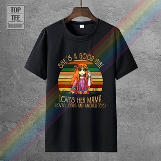 ขายดี เสื้อยืดลําลอง แขนสั้น พิมพ์ลาย SheS A Good Loves Her Mama Love Jesus สไตล์วินเทจ สําหรับผู้ชาย S 6 JLdbnm03PNeij