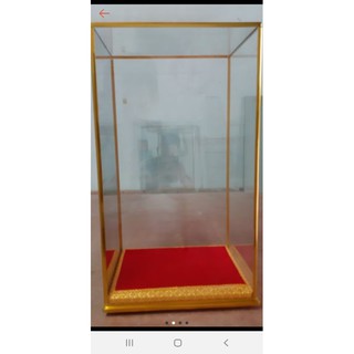 ตู้กระจกครอบพระขนาด9×9×14นิ้วสี่เหลี่ยมใส