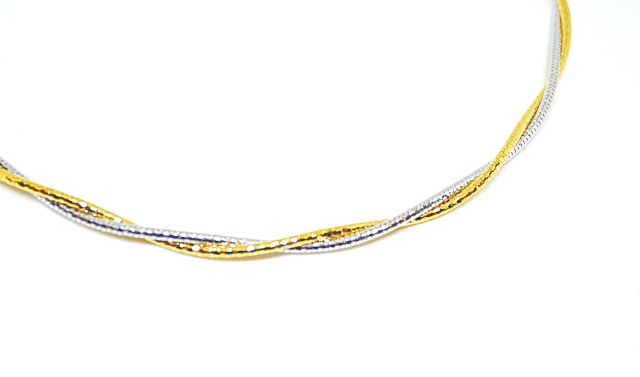 สร้อยคอ โช๊คเกอร์ m90 โช๊คเกลียว 2 สีสลับ หนัก 1 บาท โช๊คเกอร์ สร้อยคอทองไมครอน ทองสวย สวยละมุนที่สุดค่ะ