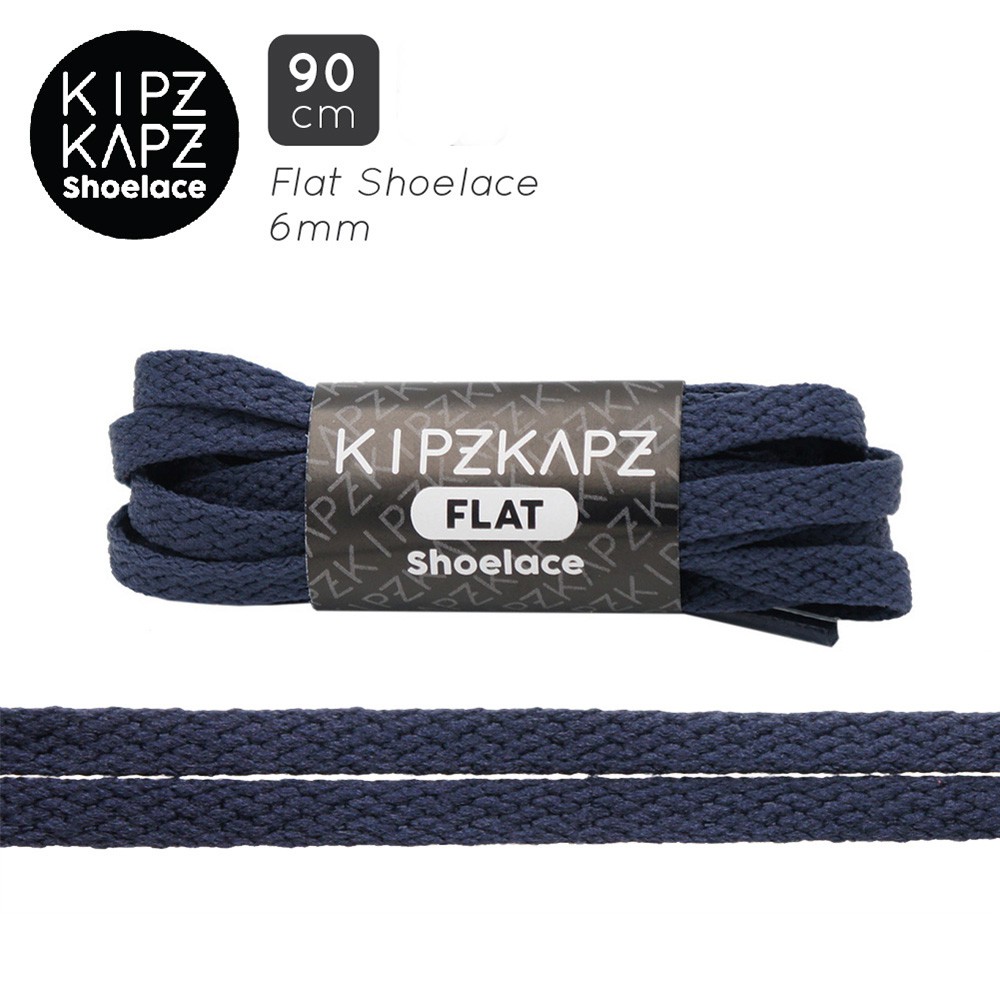 KIPZKAPZ FSP36 Deep Navy 90cm - เชือกผูกรองเท้าแบบแบน 6mm