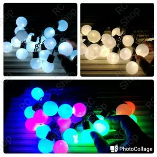 ไฟปิงปอง LED ไฟประดับ / ไฟตกแต่ง(ลูกใหญ่) ความยาว 4.5-5 เมตร 20 ดวงไฟ (เสียบปลั๊กไฟบ้านใช้งานได้เลย)