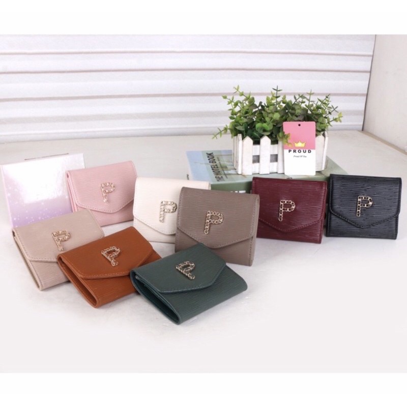 กระเป๋าแบรนด์แท้ PROUD👛กระเป๋าสตางค์(3)พับ PROUD พราว หน้าตัวP🤭