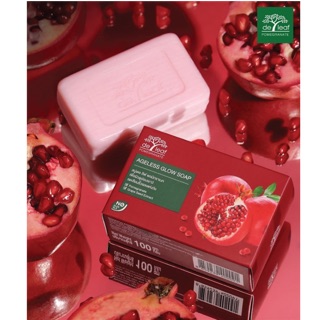 De Leaf Pomegranate Ageless Glow Soap เดอ ลีฟ พอมิกราเนท เอจเลส โกลว์ โซป 100g.