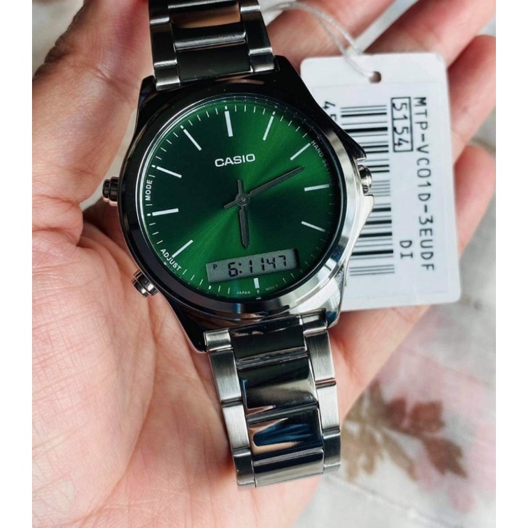 Casio ของแท้ นาฬิกาผู้ชาย สองระบบ เข็มและดิจิตอล MTP-VC01 รุ่น MTP-VC01D, MTP-VC01L/SMILEYTIME