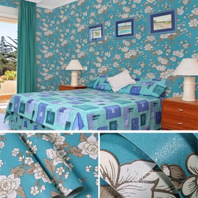 Wallpaper sticker วอลเปเปอร์ชนิดมีกาวในตัว สติ๊กเกอร์ติดผนังกันน้ำ DIY ราคาถูก ติดผนัง แต่งบ้าน ร้าน