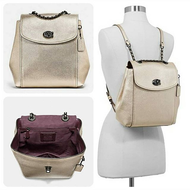 มือ2 Coach Parker Convertible Backpack Platinum Leather