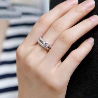 แหวน แหวนเงินแท้ 925 CZ Cubic Zirconia 2 วงคู่ เงินสเตอริ่ง Sterling Silver งานเกรด AAA แหวนคู่❤พร้อมส่ง พร้อมกล่องแหวน❤