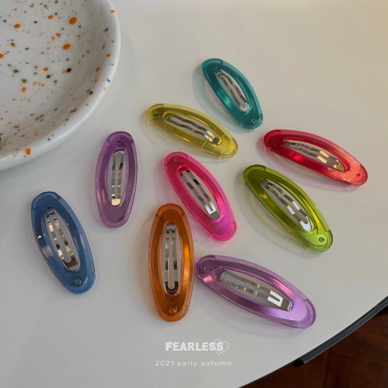 Transparent Jelly Color Bangs Hairpin Korean Sweet and Cute Hair Clip