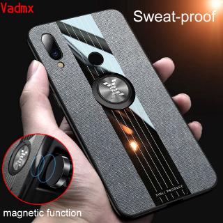 Samsung Galaxy Note 10 Lite S20 S20+ Plus Ultra Note 9 8 Phone Case Magnetic Finger Ring Holder Fabric Cloth Matte Soft Frame Hard Back Case Cover